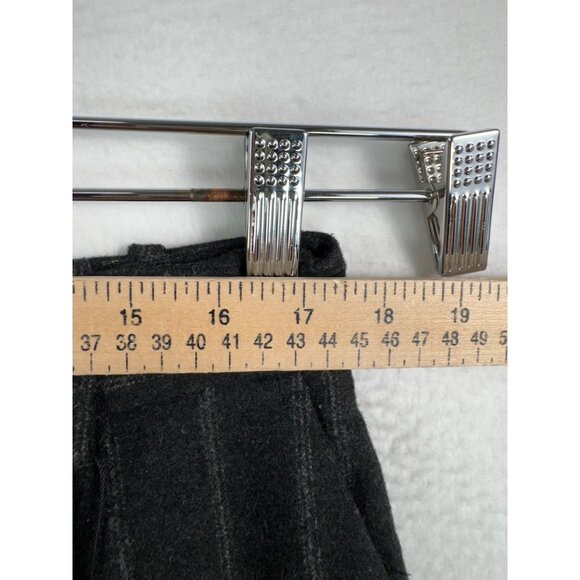 Zara Wool blend pleated striped relaxed baggy preppy trouser pants 90s sz L - Picture 4 of 8